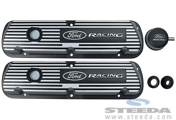 Black Satin Valve Covers - Pair